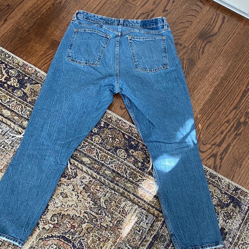 Abercrombie & Fitch Skinny High Rise Ripped Blue Jeans (Curve Love) - Picture 6 of 7